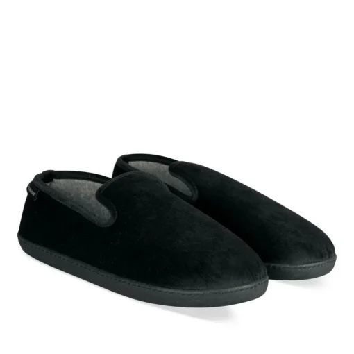 Chaussons Charentaise NOIR Homme Motif Uni A Enfiler