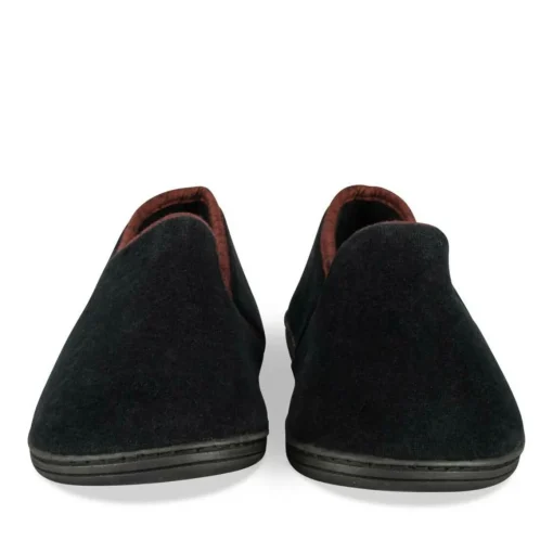 Chaussons Charentaise NOIR Homme Motif Uni A Enfiler