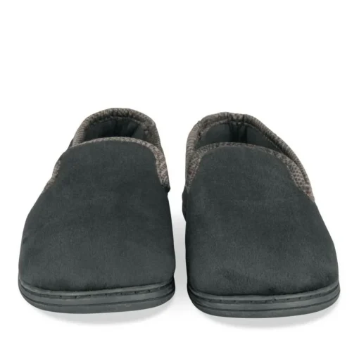 Chaussons Charentaise NOIR Homme Motif Uni A Enfiler