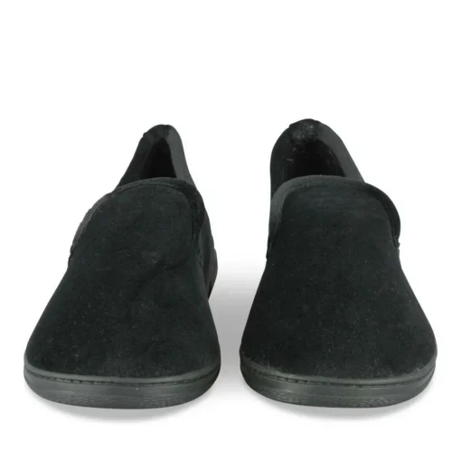 Chaussons Charentaise NOIR Homme Motif Uni A Enfiler
