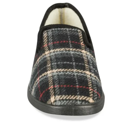 Chaussons Charentaise NOIR Homme Motif Uni A Enfiler