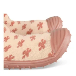 Chaussons Chaussettes BEIGE Fille Motif Fleuri A Enfiler