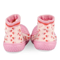 Chaussons Chaussettes ROSE Fille Motif Coeurs A Enfiler