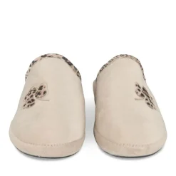 Chaussons Confort BEIGE Femme Motif Uni A Enfiler