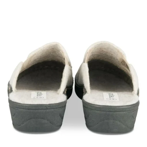 Chaussons Confort BEIGE Femme Motif Uni A Enfiler