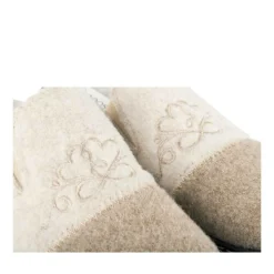 Chaussons Confort BEIGE Femme Motif Uni A Enfiler