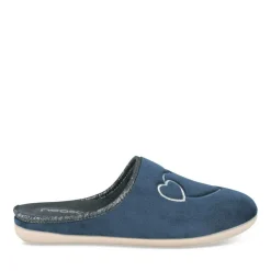 Chaussons Confort BLEU Femme Motif Uni A Enfiler