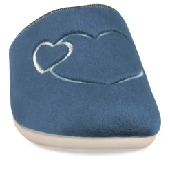 Chaussons Confort BLEU Femme Motif Uni A Enfiler