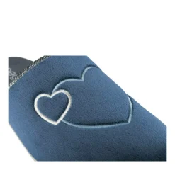 Chaussons Confort BLEU Femme Motif Uni A Enfiler