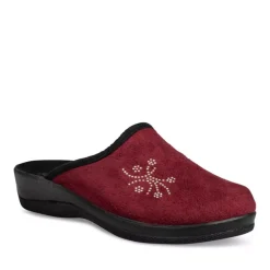 Chaussons Confort BORDEAUX Femme Motif Uni A Enfiler