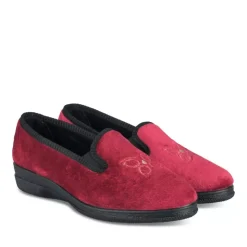 Chaussons Confort BORDEAUX Femme Motif Uni A Enfiler