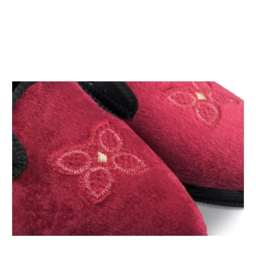 Chaussons Confort BORDEAUX Femme Motif Uni A Enfiler
