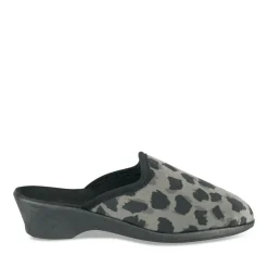 Chaussons Confort GRIS Femme Motif Uni A Enfiler