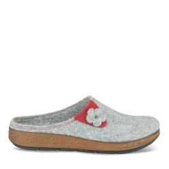 Chaussons Confort GRIS Femme Motif Uni A Enfiler