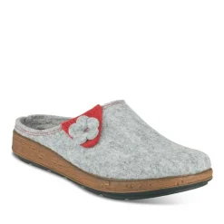 Chaussons Confort GRIS Femme Motif Uni A Enfiler