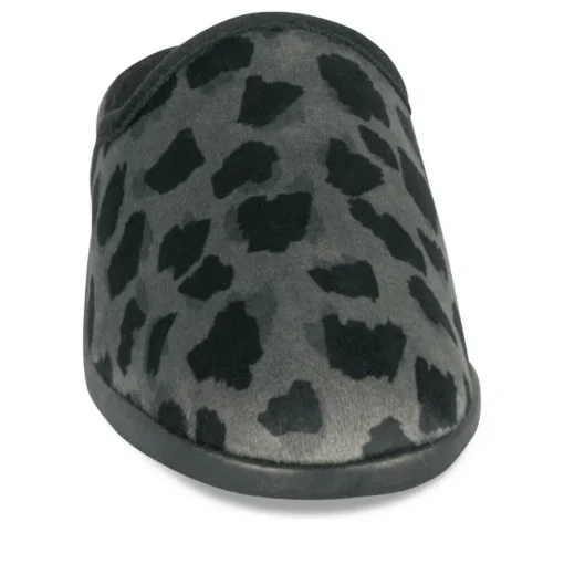 Chaussons Confort GRIS Femme Motif Uni A Enfiler