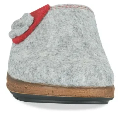 Chaussons Confort GRIS Femme Motif Uni A Enfiler