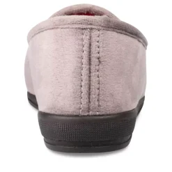Chaussons Confort GRIS Femme Motif Uni A Enfiler