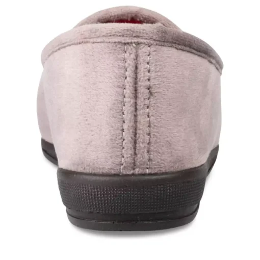 Chaussons Confort GRIS Femme Motif Uni A Enfiler
