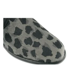 Chaussons Confort GRIS Femme Motif Uni A Enfiler