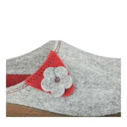 Chaussons Confort GRIS Femme Motif Uni A Enfiler