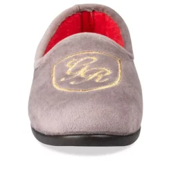 Chaussons Confort GRIS Femme Motif Uni A Enfiler
