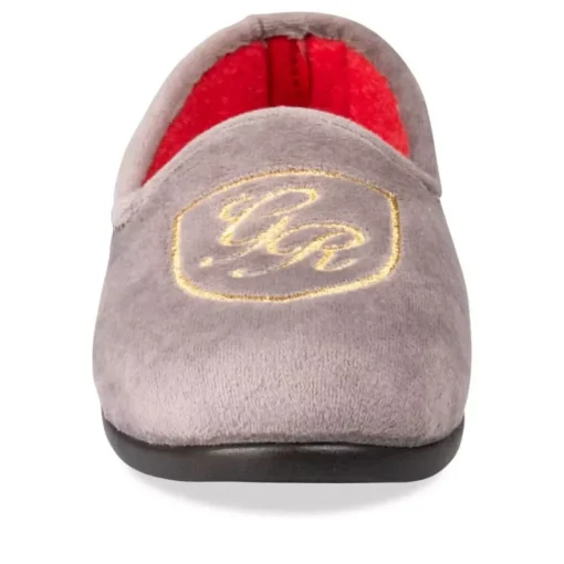 Chaussons Confort GRIS Femme Motif Uni A Enfiler