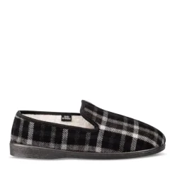 Chaussons Confort GRIS Homme Motif Carreaux A Enfiler