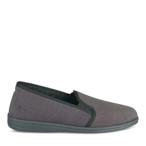 Chaussons Confort GRIS Homme Motif Uni A Enfiler