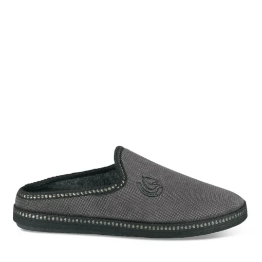 Chaussons Confort GRIS Homme Motif Uni A Enfiler