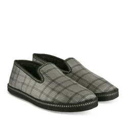 Chaussons Confort GRIS Homme Motif Uni A Enfiler