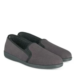 Chaussons Confort GRIS Homme Motif Uni A Enfiler