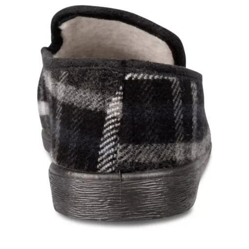 Chaussons Confort GRIS Homme Motif Carreaux A Enfiler