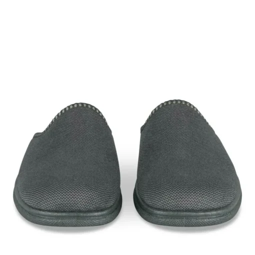 Chaussons Confort GRIS Homme Motif Uni A Enfiler