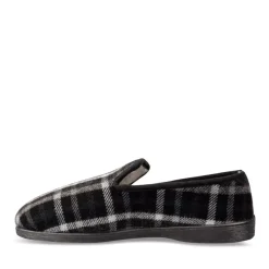 Chaussons Confort GRIS Homme Motif Carreaux A Enfiler