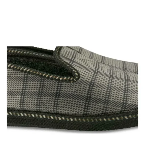 Chaussons Confort GRIS Homme Motif Uni A Enfiler