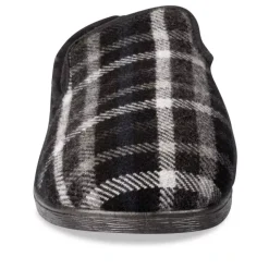 Chaussons Confort GRIS Homme Motif Carreaux A Enfiler