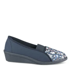 Chaussons Confort MARINE Femme Motif Uni A Enfiler