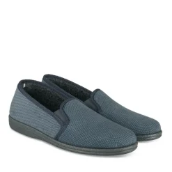 Chaussons Confort MARINE Homme Motif Uni A Enfiler