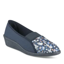 Chaussons Confort MARINE Femme Motif Uni A Enfiler
