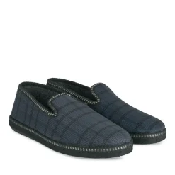 Chaussons Confort MARINE Homme Motif Uni A Enfiler