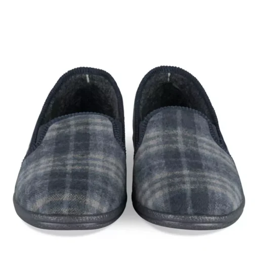 Chaussons Confort MARINE Homme Motif Uni A Enfiler