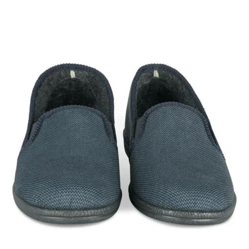 Chaussons Confort MARINE Homme Motif Uni A Enfiler