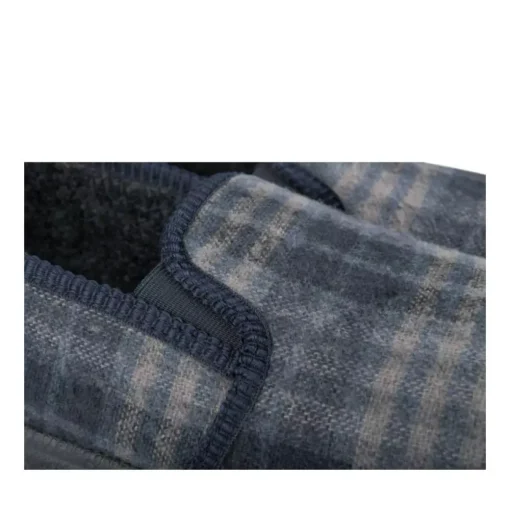 Chaussons Confort MARINE Homme Motif Uni A Enfiler