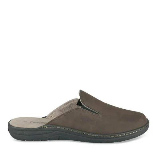 Chaussons Confort MARRON Homme Motif Uni A Enfiler