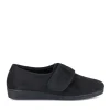 Chaussons Confort NOIR Femme Motif Uni Scratch