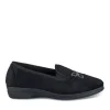 Chaussons Confort NOIR Femme Motif Uni A Enfiler