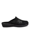 Chaussons Confort NOIR Femme Motif Uni A Enfiler