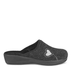 Chaussons Confort NOIR Femme Motif Uni A Enfiler