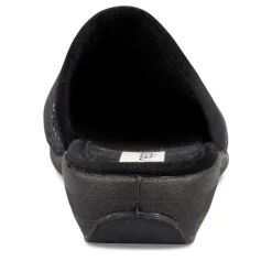 Chaussons Confort NOIR Femme Motif Uni A Enfiler